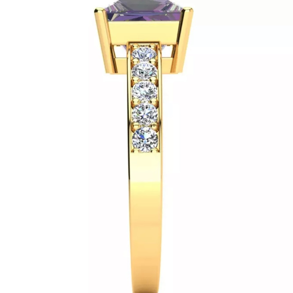 New Square Step Cut 1 7/8ct Mystic Topaz Diamond Ring in 14K Yellow Gold - Picture 10 of 16